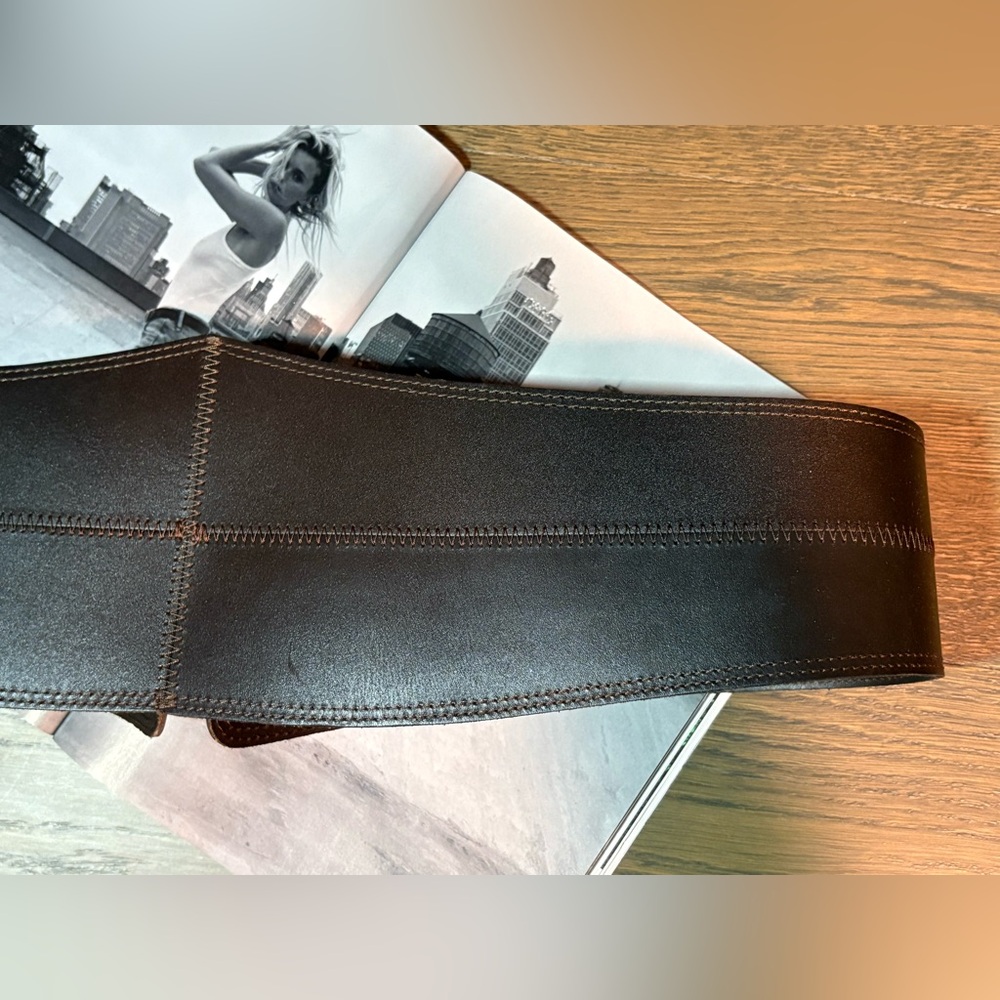 Banana Republic Womens Dark Brown Wide Leather Waist Belt XXL - Picture 8 of 16